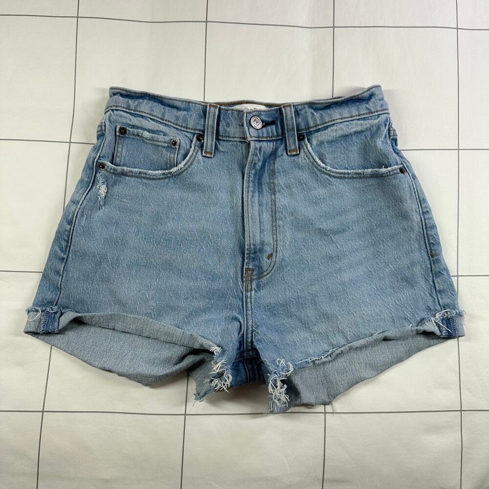 Abercrombie & Fitch Shorts Womens 26 Blue Curve Love Mom High Rise Denim Cut Off